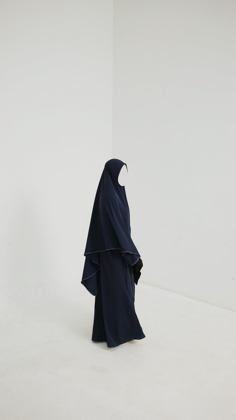 Stitch Abaya Navy Blazer (Miqot)