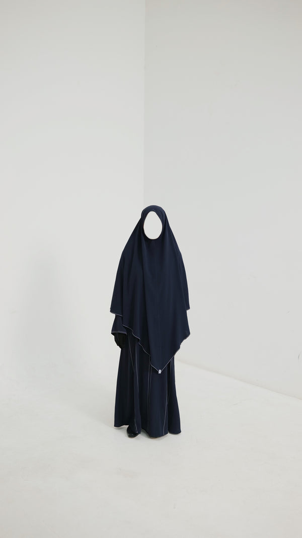 Stitch Abaya Navy Blazer (Miqot)